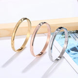 18K Stainless Steel Roman Numerals Bracelet Cuff Bangle