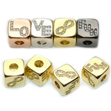 4mm Big Hole LOVE FUN Infinite Symbols Rhinestone Crystal Cubic Loose Beads