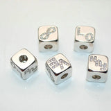 4mm Big Hole LOVE FUN Infinite Symbols Rhinestone Crystal Cubic Loose Beads