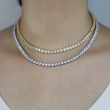 CZ Paved HipHop Choker Necklace - Iced Out Bling Tennis Chain Jewelry