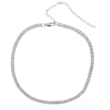 CZ Paved HipHop Choker Necklace - Iced Out Bling Tennis Chain Jewelry