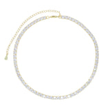 CZ Paved HipHop Choker Necklace - Iced Out Bling Tennis Chain Jewelry