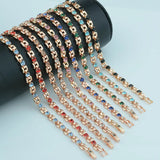 4mm Red/Green/White Stone Women Rose Bracelet Fold Over Clasp Hand Chain