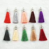 10/20pcs Silver End Caps Silk Tassels Charms DIY Jewelry Making Supplies