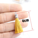 Silver End Caps Silk Tassels Brush Charms DIY Tassels Earring Pendant
