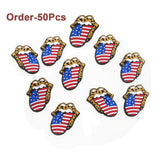 Silicone Cartoon Focal Beads American Flag for DIY Jewelry BPA-Free