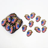 Silicone Cartoon Focal Beads American Flag for DIY Jewelry BPA-Free