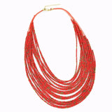Retro Personality Necklace Bohemian Drop Multi-Layer Rice Beads Necklace Jewelry