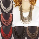 Retro Personality Bohemian Multi-Layer Beads Necklace Jewelry