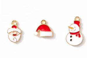 50 Pcs Christmas Santa Claus DIY Charm Pendants for Jewelry Making