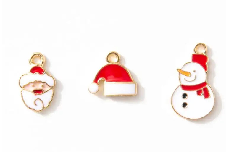 50 Pcs Christmas Santa Claus DIY Charm Pendants for Jewelry Making