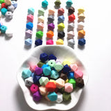 50 pcs BPA-Free Food Grade Silicone Geometric Hexagon Teething Beads