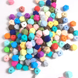 50 pcs BPA-Free Food Grade Silicone Geometric Hexagon Teething Beads