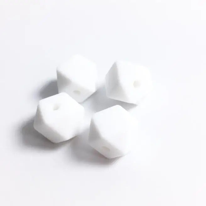 50 pcs BPA-Free Food Grade Silicone Geometric Hexagon Teething Beads