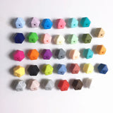 50 pcs BPA-Free Food Grade Silicone Geometric Hexagon Teething Beads