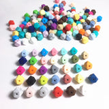 50 pcs BPA-Free Food Grade Silicone Geometric Hexagon Teething Beads