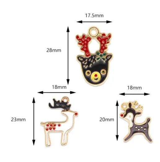 50pcs Christmas Deer Charms for DIY Jewelry Making