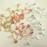 50 pcs Vintage Rose Charm Pendant for Women Jewelry