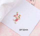 50 pcs Pig Flower Pendant Charms for DIY Jewelry Making