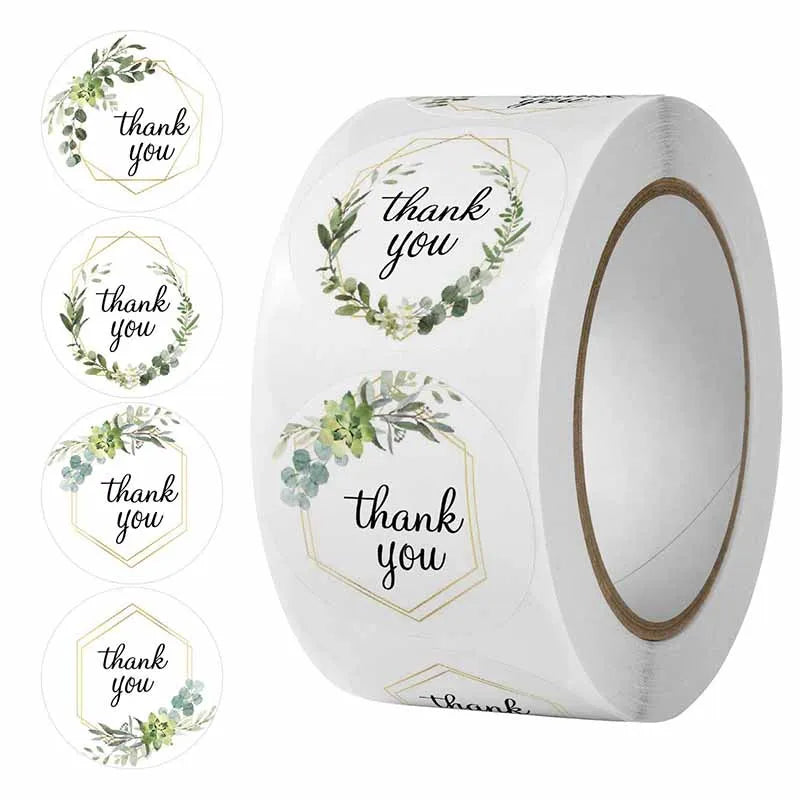 500pcs Flower Thank You Stickers Scrapbooking For Gift Decoration
