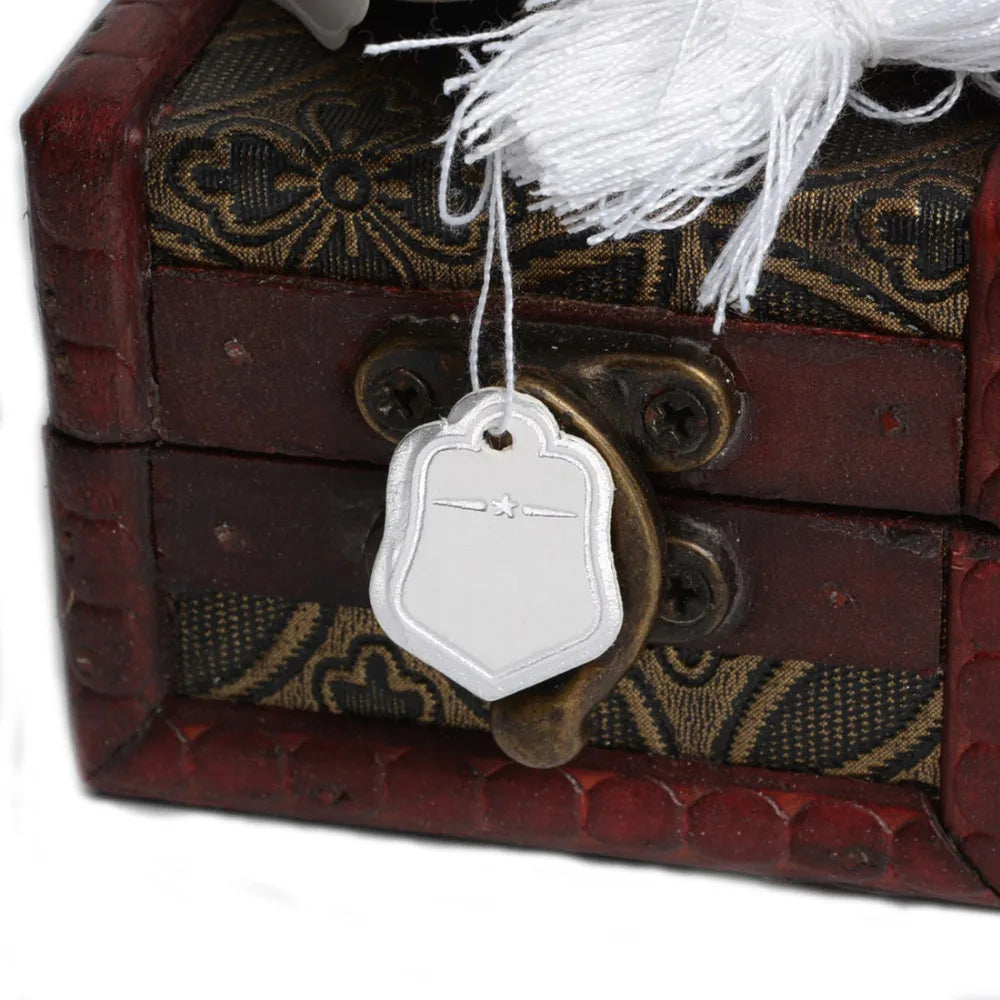 500pcs Silver Star Paper Tags with Strings