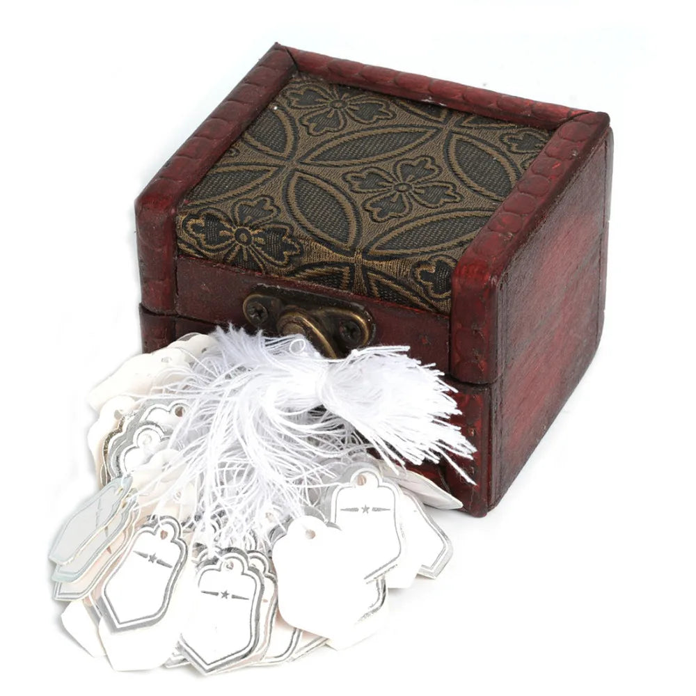 500pcs Silver Star Paper Tags with Strings