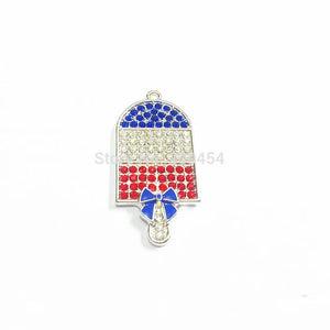 10pcs 50MM*21MM Ice Cream Rhinestone Pendants - Red/Clear/Royalblue