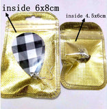 50Pcs/lot 6x8cm Foil Bag Jewelry Packing Pouches Gift Bags