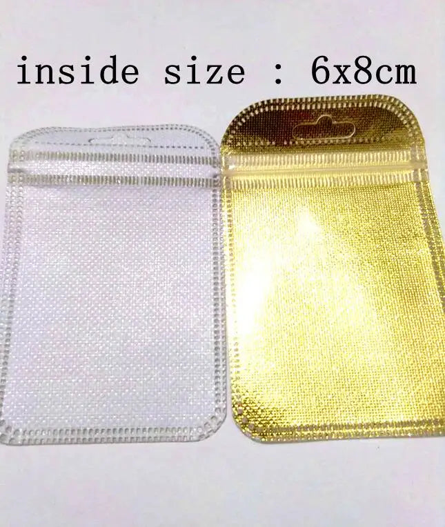 50Pcs/lot 6x8cm Foil Bag Jewelry Packing Pouches Gift Bags
