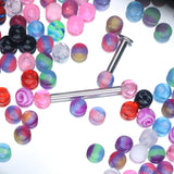 50Pcs 6mm 14G Acrylic Tongue Lip Eyebrow Piercing Balls Set Body Jewelry