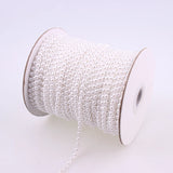 50m/lot 4mm White/Ivory Pearl Flatback Half Round Chain DIY Wedding Dress
