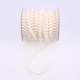 50m/lot 4mm White/Ivory Pearl Flatback Half Round Chain DIY Wedding Dress