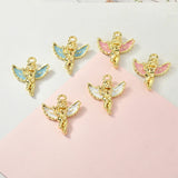 50pcs Oil Drop Angel Princess Girl Floating Pendant Charms DIY 19*17mm