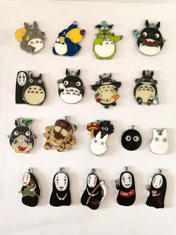 50pcs Totoro Metal Charm Pendants for DIY Jewelry Making