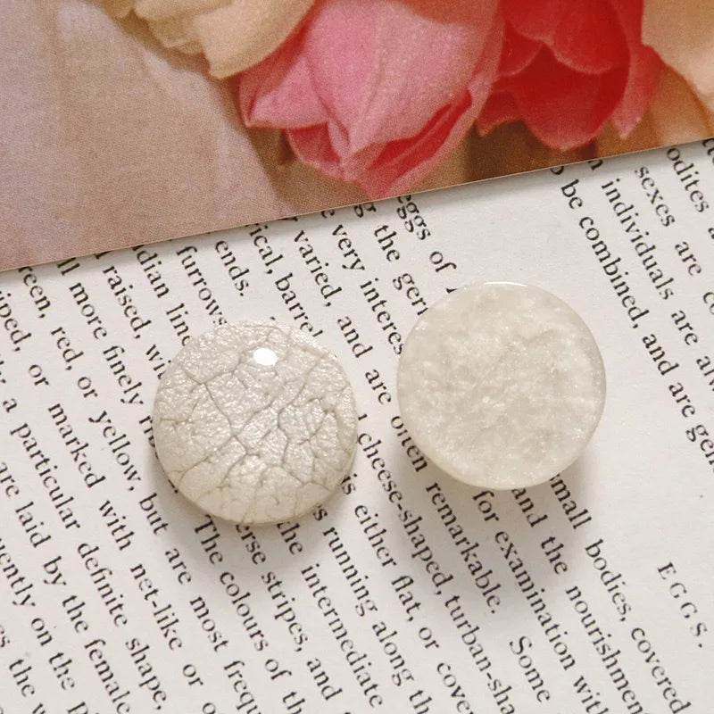 50pcs 18mm Flashing Geometry Resin Flatback Beads DIY Jewelry Earrings