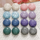 50pcs 18mm Flashing Geometry Resin Flatback Beads DIY Jewelry Earrings