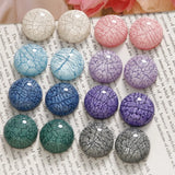50pcs 18mm Flashing Geometry Resin Flatback Beads DIY Jewelry Earrings