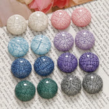 50pcs 18mm Flashing Geometry Resin Flatback Beads DIY Jewelry Earrings