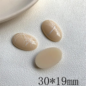 50pcs Jelly Splash Ink Irregular Lines Print Flatback Beads DIY Jewelry Earrings