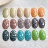 50pcs Jelly Splash Ink Irregular Lines Print Flatback Beads DIY Jewelry Earrings