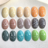 50pcs Jelly Splash Ink Irregular Lines Print Flatback Beads DIY Jewelry Earrings