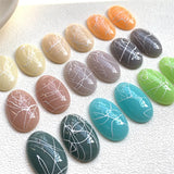 50pcs Jelly Splash Ink Irregular Lines Print Flatback Beads DIY Jewelry Earrings
