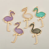 50pcs Flamingos Alloy Charms for DIY Jewelry Earrings/Necklace