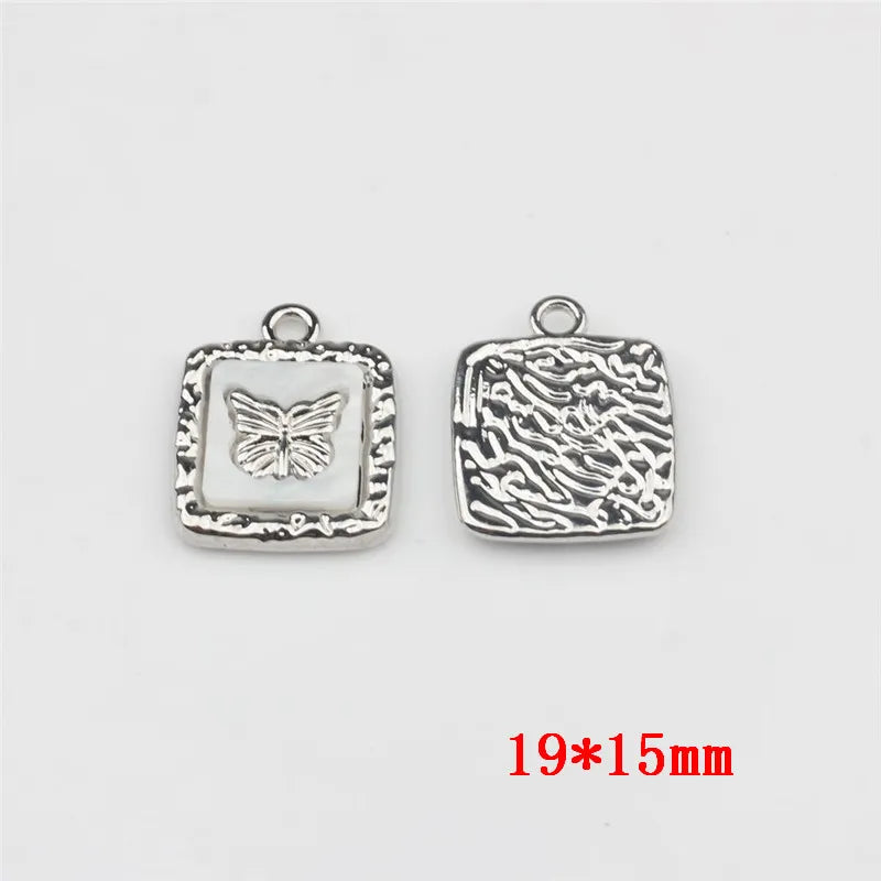 50pcs Animals Butterfly Acrylic Core Geometry Alloy Charms DIY Jewelry