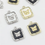 50pcs Animals Butterfly Acrylic Core Geometry Alloy Charms DIY Jewelry