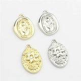 50pcs Cartoon Rose Flowers Alloy Floating Locket Charms DIY Jewelry Accessory