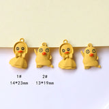 50pcs Rubber Paint Duck Shape Alloy Charms DIY Jewelry Earring Accessory