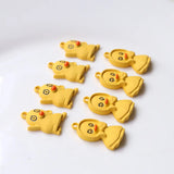 50pcs Rubber Paint Duck Shape Alloy Charms DIY Jewelry Earring Accessory