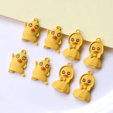 50pcs Rubber Paint Duck Shape Alloy Charms DIY Jewelry Earring Accessory