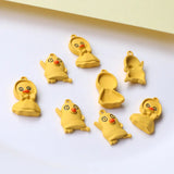 50pcs Rubber Paint Duck Shape Alloy Charms DIY Jewelry Earring Accessory